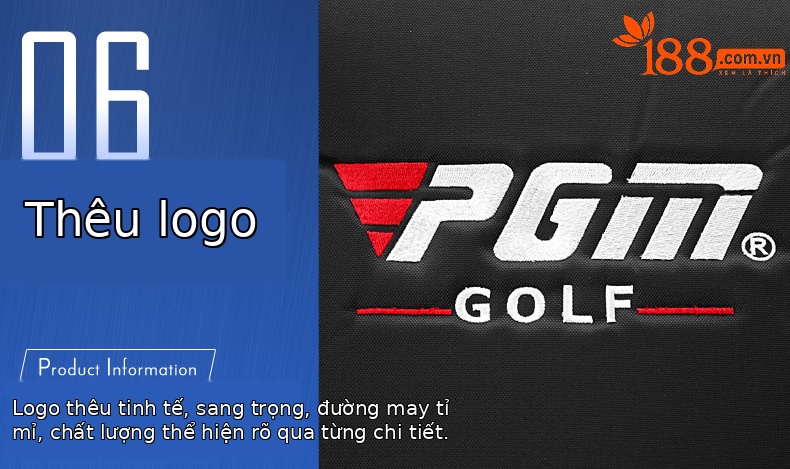 Túi đựng gậy golf PGM hai lớp dày có ròng rọc, kích thước 38x24x130 cm — HKB001 màu đen, HKB001 đen cam, HKB001 đen đỏ, HKB001 Đen xanh lam chi tiết 10