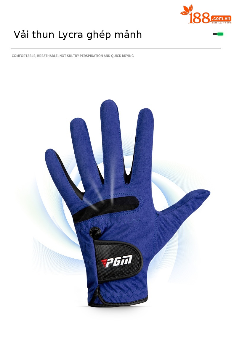 Găng tay golf PGM siêu mỏng thoáng khí chống trượt nam — ST004 Xanh dương-[Chống trượt ngón tay cái bên trái] chi tiết 4