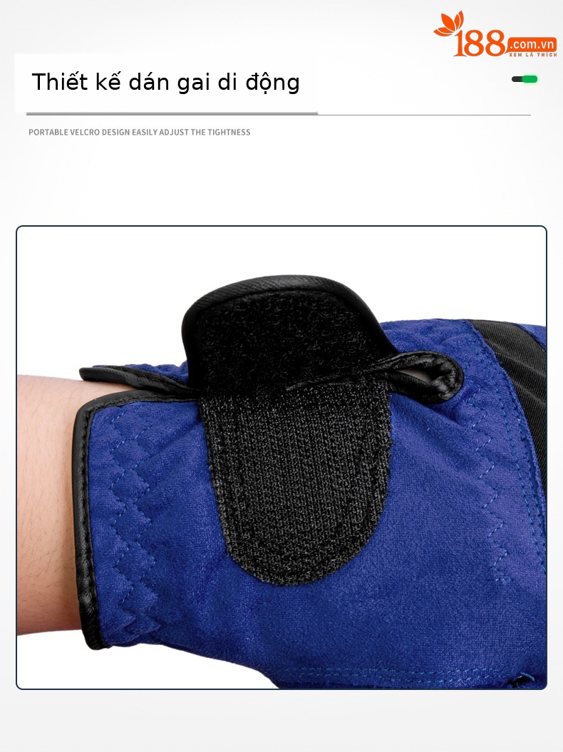 Găng tay golf PGM siêu mỏng thoáng khí chống trượt nam — ST004 Xanh dương-[Chống trượt ngón tay cái bên trái] chi tiết 5