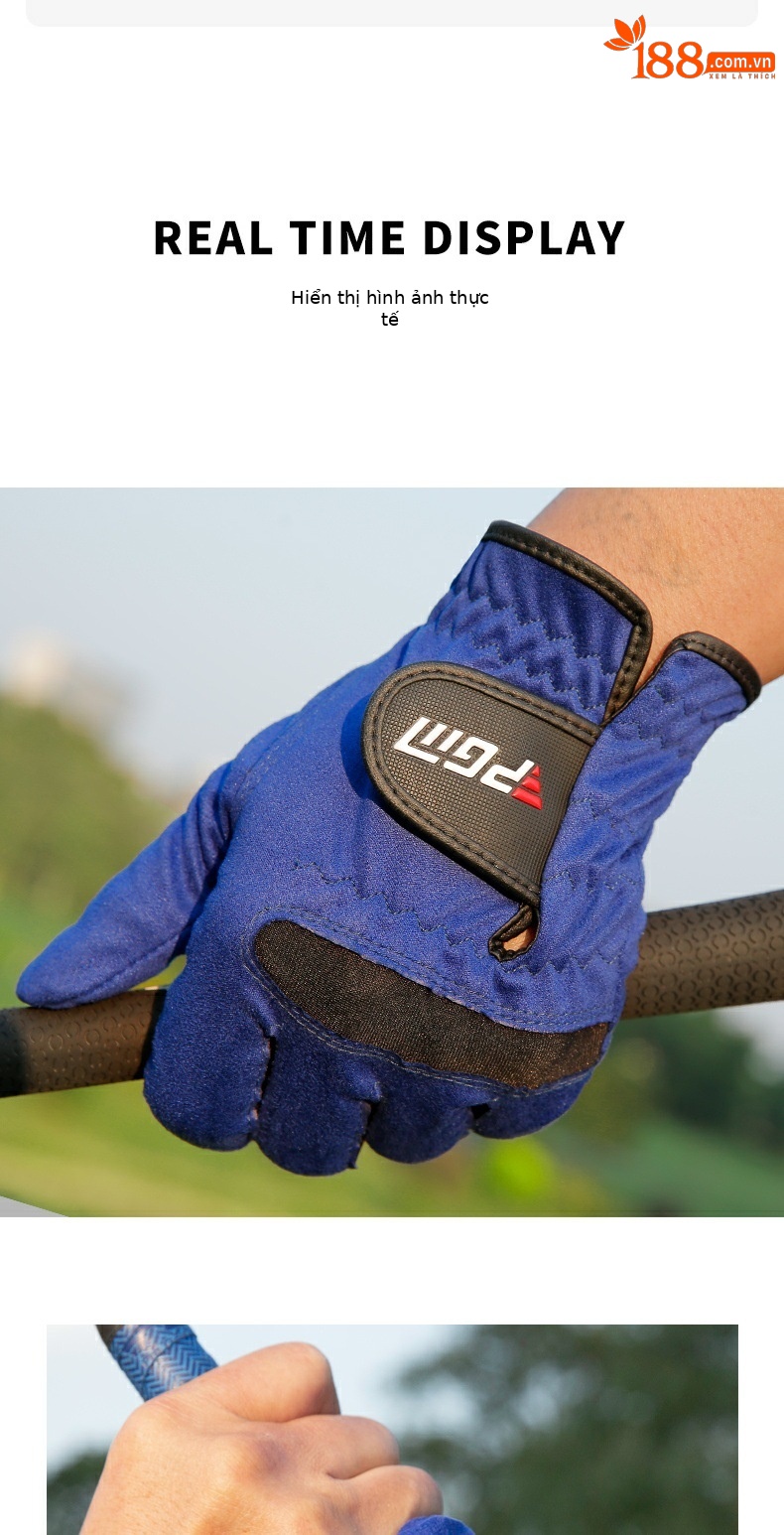 Găng tay golf PGM siêu mỏng thoáng khí chống trượt nam — ST004 Xanh dương-[Chống trượt ngón tay cái bên trái] chi tiết 7