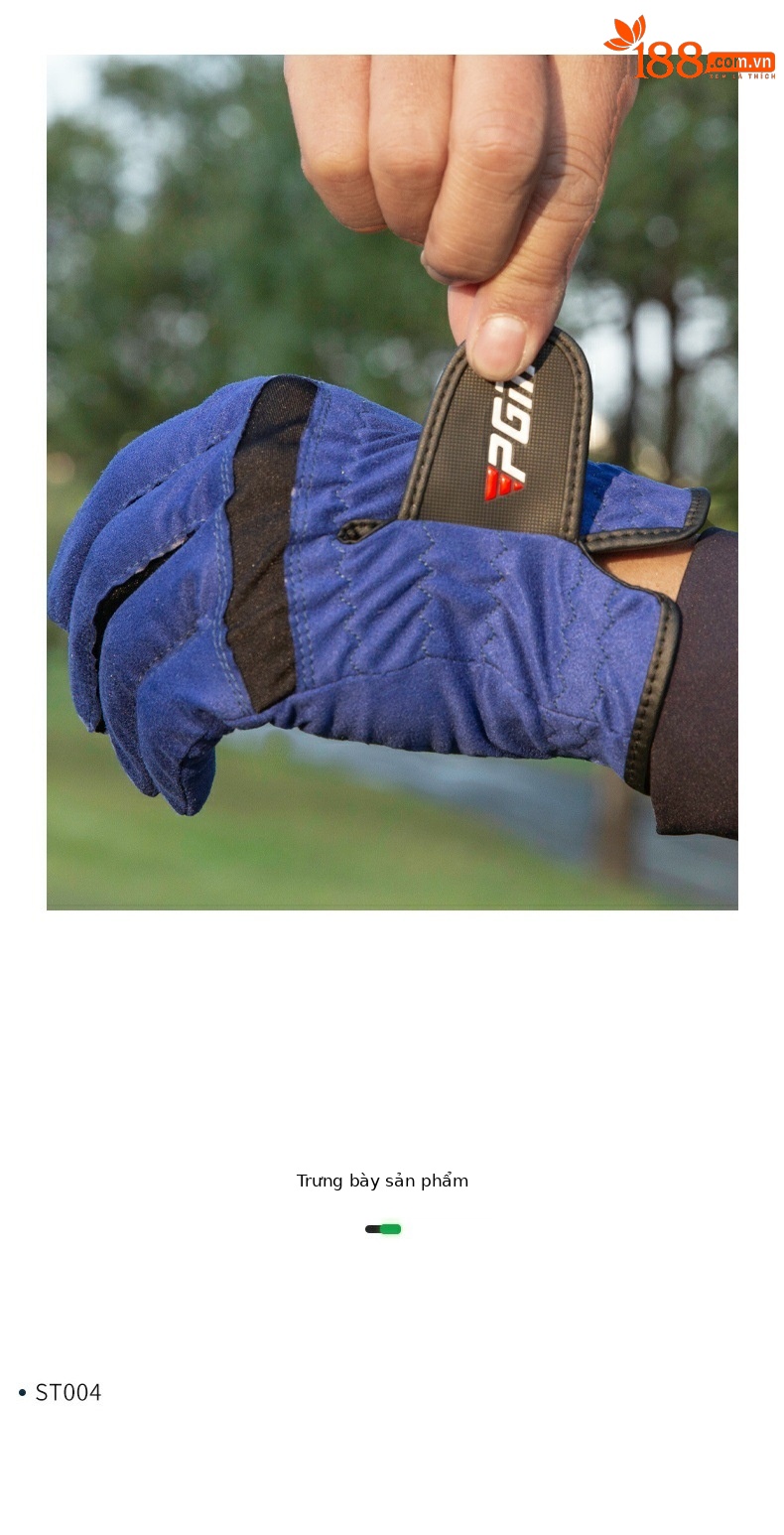 Găng tay golf PGM siêu mỏng thoáng khí chống trượt nam — ST004 Xanh dương-[Chống trượt ngón tay cái bên trái] chi tiết 9