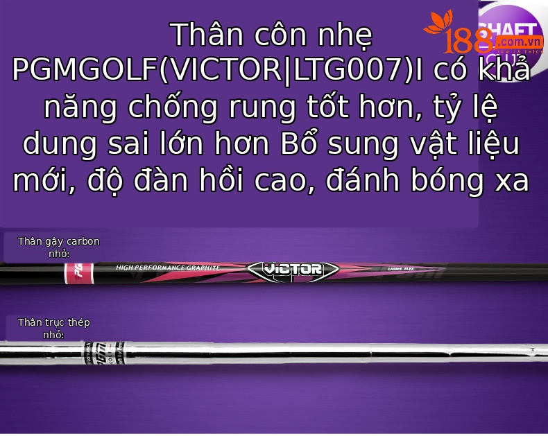 Bộ gậy đánh golf nữ PGM VICTOR trọn bộ 12 gậy kèm túi đựng — 12 que carbon bên phải nữ (Hàng có sẵn), 12 thanh thép bên phải nữ (Hàng có sẵn), Túi bóng tiêu chuẩn 9 thanh carbon bên phải, Thanh thép bên phải 9 túi bóng Tiêu chuẩn chi tiết 5