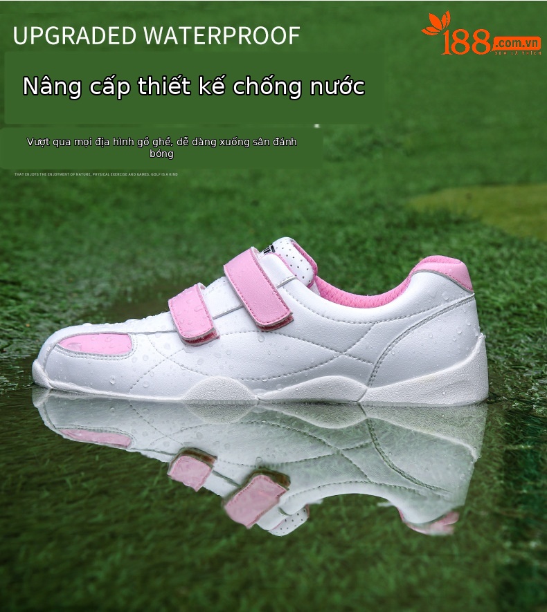 Giày golf nữ PGM XZ007 dây Velcro thoáng khí — XZ007 màu trắng tinh khiết, XZ007 trắng hồng A, XZ007 trắng hồng B chi tiết 3