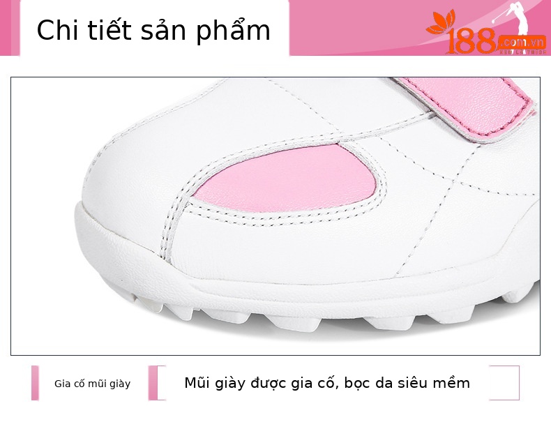 Giày golf nữ PGM XZ007 dây Velcro thoáng khí — XZ007 màu trắng tinh khiết, XZ007 trắng hồng A, XZ007 trắng hồng B chi tiết 10