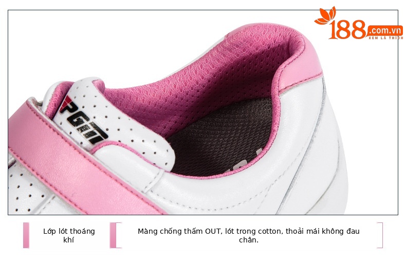 Giày golf nữ PGM XZ007 dây Velcro thoáng khí — XZ007 màu trắng tinh khiết, XZ007 trắng hồng A, XZ007 trắng hồng B chi tiết 12