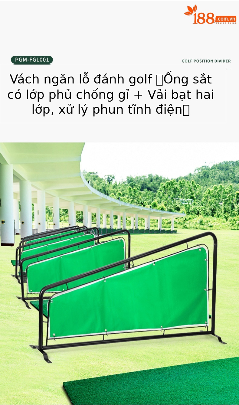 Vách ngăn tập golf PGM ống đơn/ống kép bằng vải bạt chống gỉ — Thanh tách đánh máy ống đơn (Vải ống), Thanh tách đánh máy ống kép (Vải ống), Vải Dải phân cách ống đơn, Vải Dải phân cách ống đôi chi tiết 4