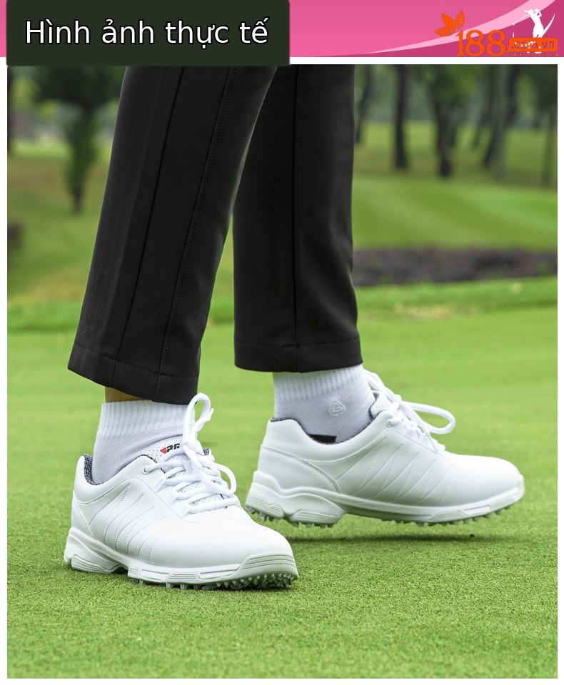 Giày golf nữ PGM không thấm nước, dây giày nút vặn, đế chống trượt — XZ082-Trắng xám [kiểu dây giày], XZ082-Trắng xám [kiểu nút xoay], XZ082-Trắng hồng B [Kiểu nút xoay], XZ082-Trắng hồng B [Kiểu dây giày] chi tiết 8