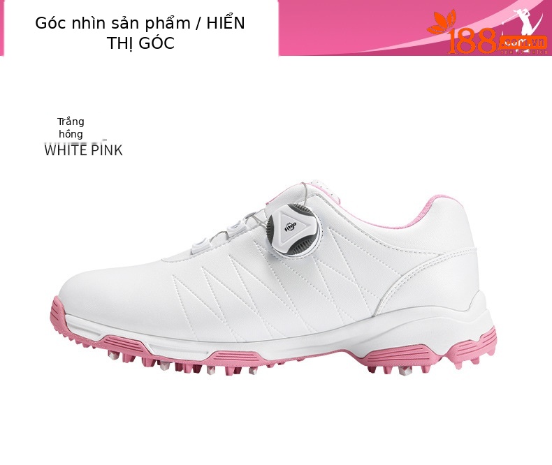 Giày golf nữ PGM không thấm nước, dây giày nút vặn, đế chống trượt — XZ082-Trắng xám [kiểu dây giày], XZ082-Trắng xám [kiểu nút xoay], XZ082-Trắng hồng B [Kiểu nút xoay], XZ082-Trắng hồng B [Kiểu dây giày] chi tiết 10