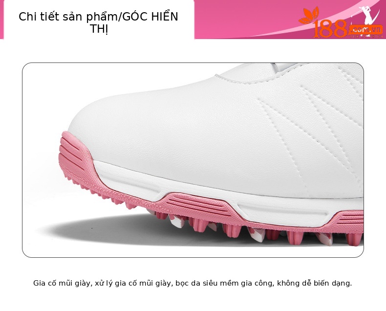 Giày golf nữ PGM không thấm nước, dây giày nút vặn, đế chống trượt — XZ082-Trắng xám [kiểu dây giày], XZ082-Trắng xám [kiểu nút xoay], XZ082-Trắng hồng B [Kiểu nút xoay], XZ082-Trắng hồng B [Kiểu dây giày] chi tiết 18