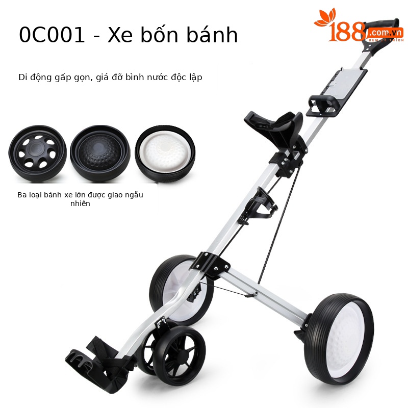 Xe đẩy golf gấp gọn PGM ba bánh hoặc bốn bánh, khung nhôm nhẹ, dễ mang theo — Xe Du Lịch bóng đá bốn bánh (còn hàng), Xe bóng ba bánh