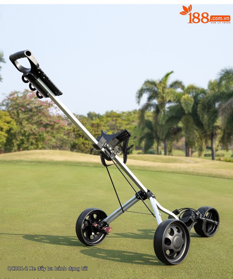 Xe đẩy golf gấp gọn PGM ba bánh hoặc bốn bánh, khung nhôm nhẹ, dễ mang theo — Xe Du Lịch bóng đá bốn bánh (còn hàng), Xe bóng ba bánh chi tiết 8