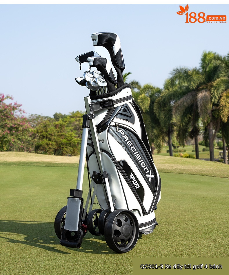 Xe đẩy golf gấp gọn PGM ba bánh hoặc bốn bánh, khung nhôm nhẹ, dễ mang theo — Xe Du Lịch bóng đá bốn bánh (còn hàng), Xe bóng ba bánh chi tiết 10