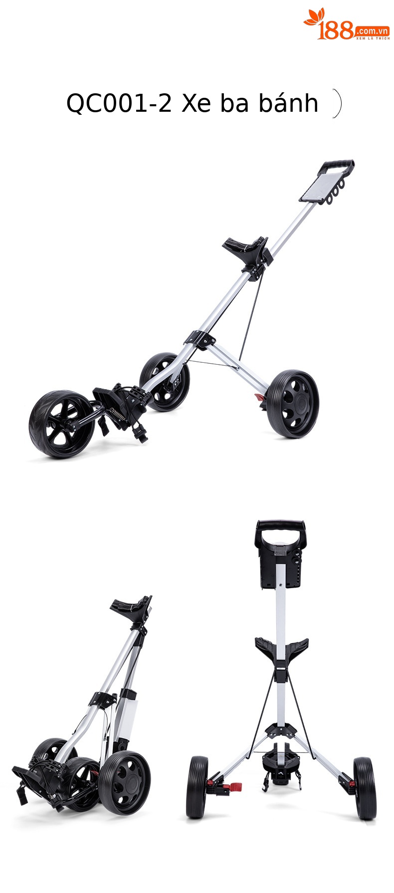 Xe đẩy golf gấp gọn PGM ba bánh hoặc bốn bánh, khung nhôm nhẹ, dễ mang theo — Xe Du Lịch bóng đá bốn bánh (còn hàng), Xe bóng ba bánh chi tiết 11