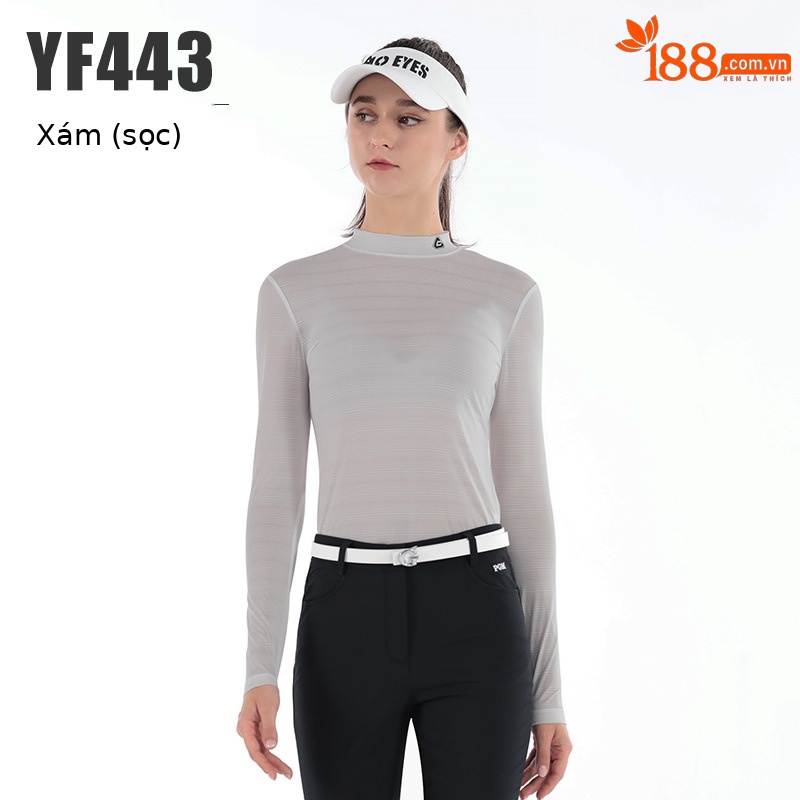 Áo thun golf nữ dài tay chống nắng lụa băng PGM — YF443 (phiên bản sọc) màu xám, YF001 màu xám, YF001 màu xanh, YF001 màu hồng