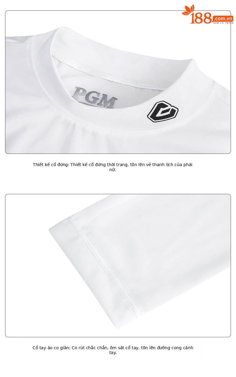 Áo thun golf nữ dài tay chống nắng lụa băng PGM — YF443 (phiên bản sọc) màu xám, YF001 màu xám, YF001 màu xanh, YF001 màu hồng chi tiết 26