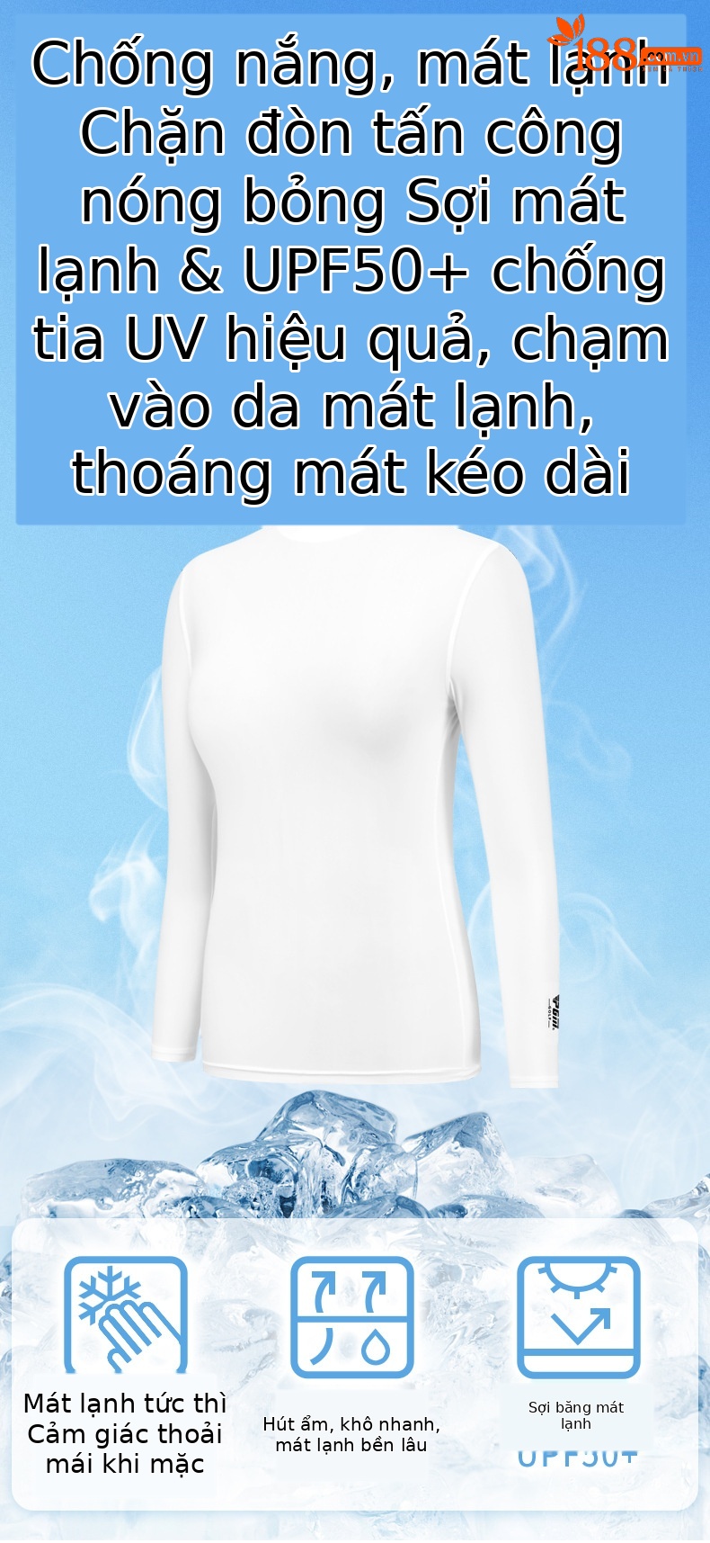 Áo thun golf nữ dài tay chống nắng lụa băng PGM — YF443 (phiên bản sọc) màu xám, YF001 màu xám, YF001 màu xanh, YF001 màu hồng chi tiết 2