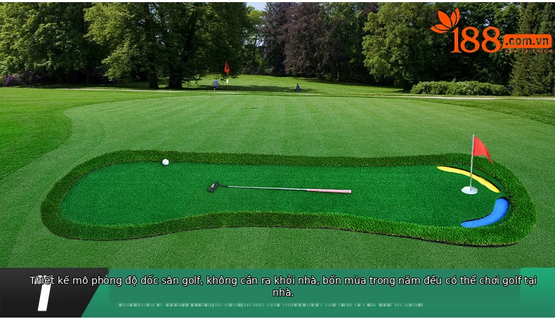 Thảm tập golf nhân tạo PGM GL003 cỏ dài bàn chân to 95x300 cm — GL003 cỏ dài bàn chân to [không có gậy và bóng] chi tiết 2