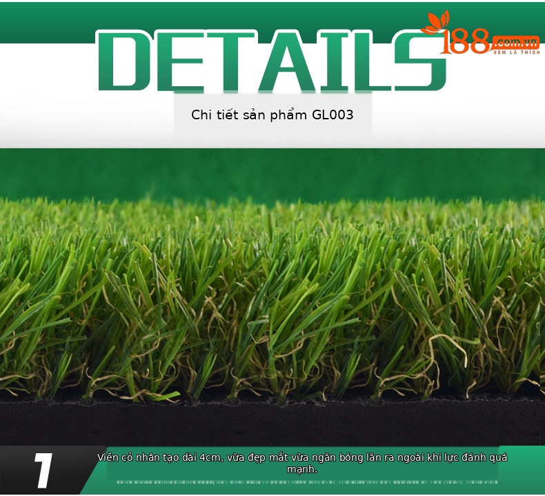 Thảm tập golf nhân tạo PGM GL003 cỏ dài bàn chân to 95x300 cm — GL003 cỏ dài bàn chân to [không có gậy và bóng] chi tiết 6