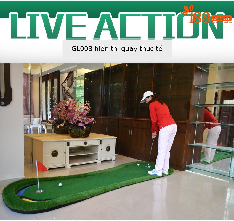 Thảm tập golf nhân tạo PGM GL003 cỏ dài bàn chân to 95x300 cm — GL003 cỏ dài bàn chân to [không có gậy và bóng] chi tiết 9