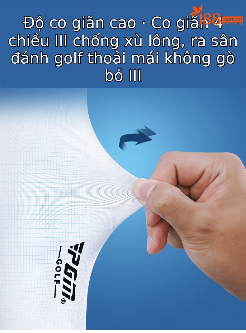 Áo thun golf dài tay nam mùa hè chất liệu lụa đá thoáng khí — YF202 màu xanh chi tiết 5