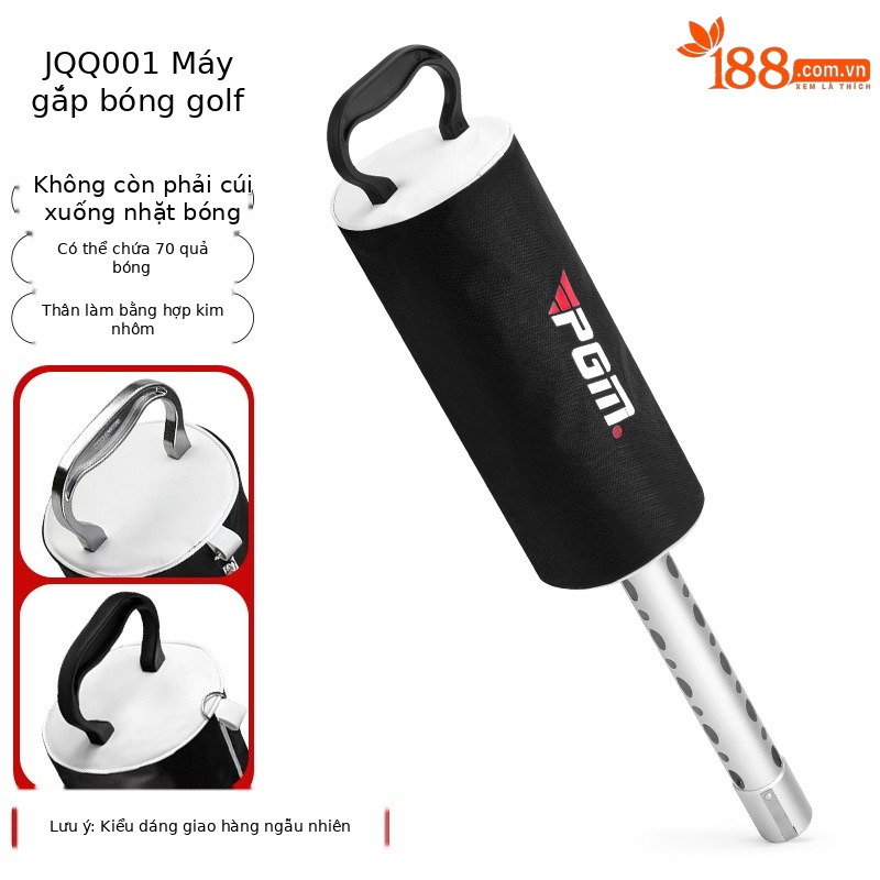 Máy nhặt bóng golf PGM đứng dễ dàng, túi vải nylon kèm ống nhôm, chứa 70 quả — Thiết bị nhặt Túi vải JQQ001, Thiết bị nhặt bóng ống nhôm JQQ002