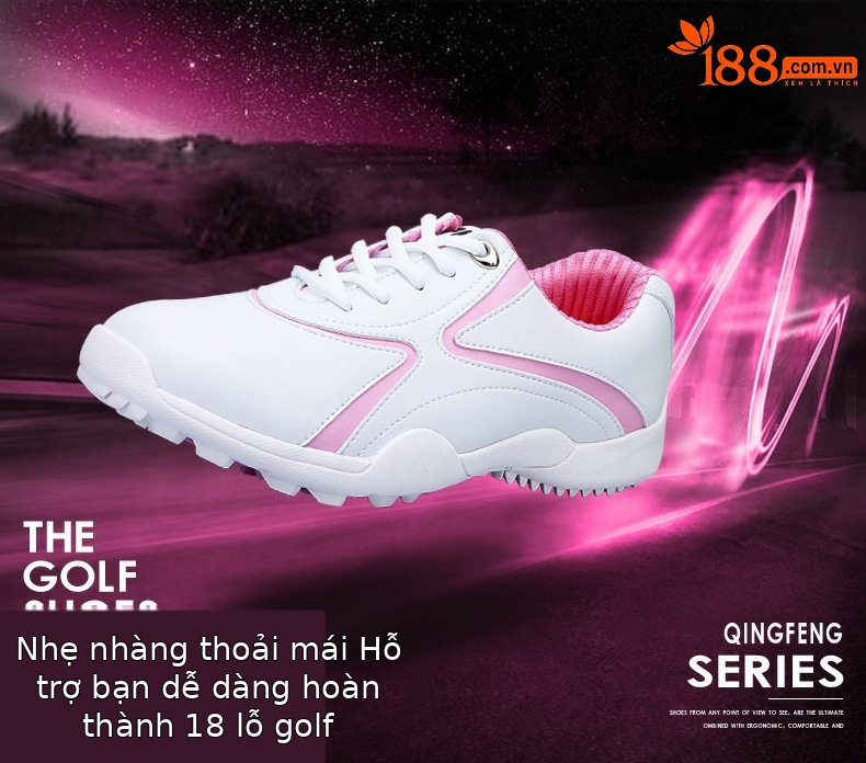 Giày golf nữ PGM siêu nhẹ đế foam thoáng khí — XZ016 vàng trắng, XZ016 trắng hồng B, XZ016 Trắng Hồng A chi tiết 2