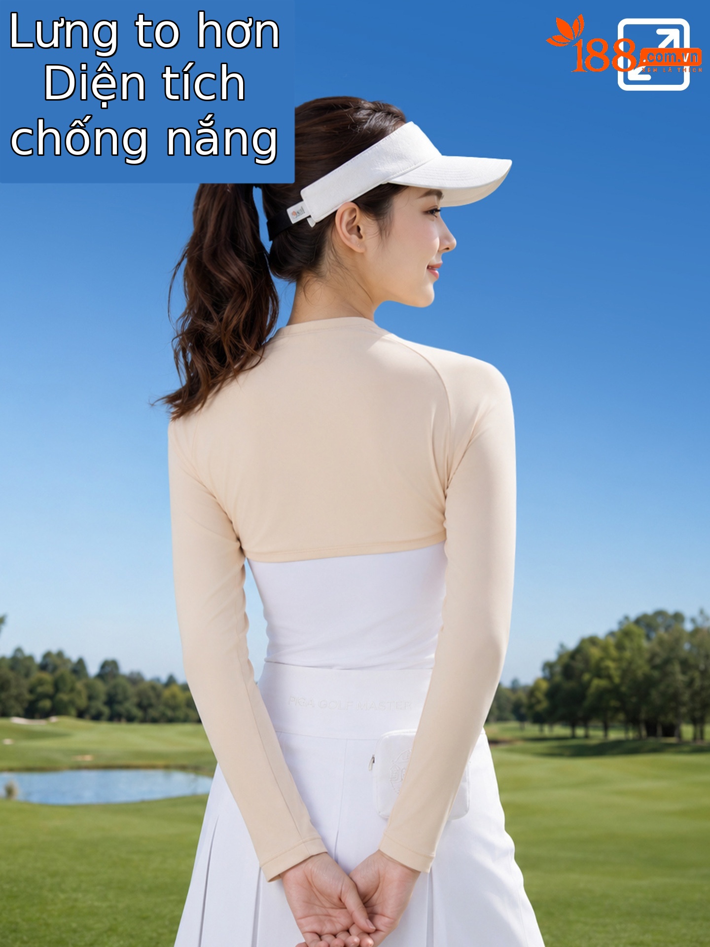 Áo khoác golf chống nắng PGM tay choàng nhẹ chất liệu lụa băng — PJ001-Hồng