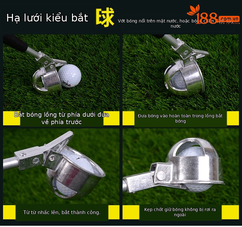 Dụng cụ nhặt bóng golf ống lồng siêu dài bằng nhôm PGM (3–6 đoạn, dài 2.83–5.8 mét) — Máy câu bóng đầu nhôm LQQ001 3 phần (dài 2.83 mét), Máy câu bóng đầu nhôm LQQ001 4 phần (dài 3.75 mét), Máy câu bóng đầu nhôm LQQ001 5 phần (dài 4.7 mét), Máy câu bóng đầu nhôm LQQ001 6 phần (dài 5.8 mét) chi tiết 6