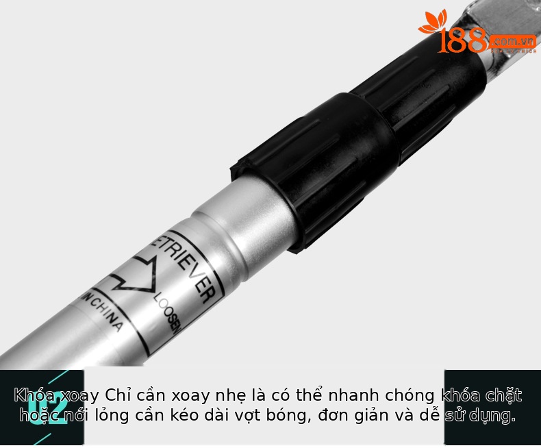 Dụng cụ nhặt bóng golf ống lồng siêu dài bằng nhôm PGM (3–6 đoạn, dài 2.83–5.8 mét) — Máy câu bóng đầu nhôm LQQ001 3 phần (dài 2.83 mét), Máy câu bóng đầu nhôm LQQ001 4 phần (dài 3.75 mét), Máy câu bóng đầu nhôm LQQ001 5 phần (dài 4.7 mét), Máy câu bóng đầu nhôm LQQ001 6 phần (dài 5.8 mét) chi tiết 8