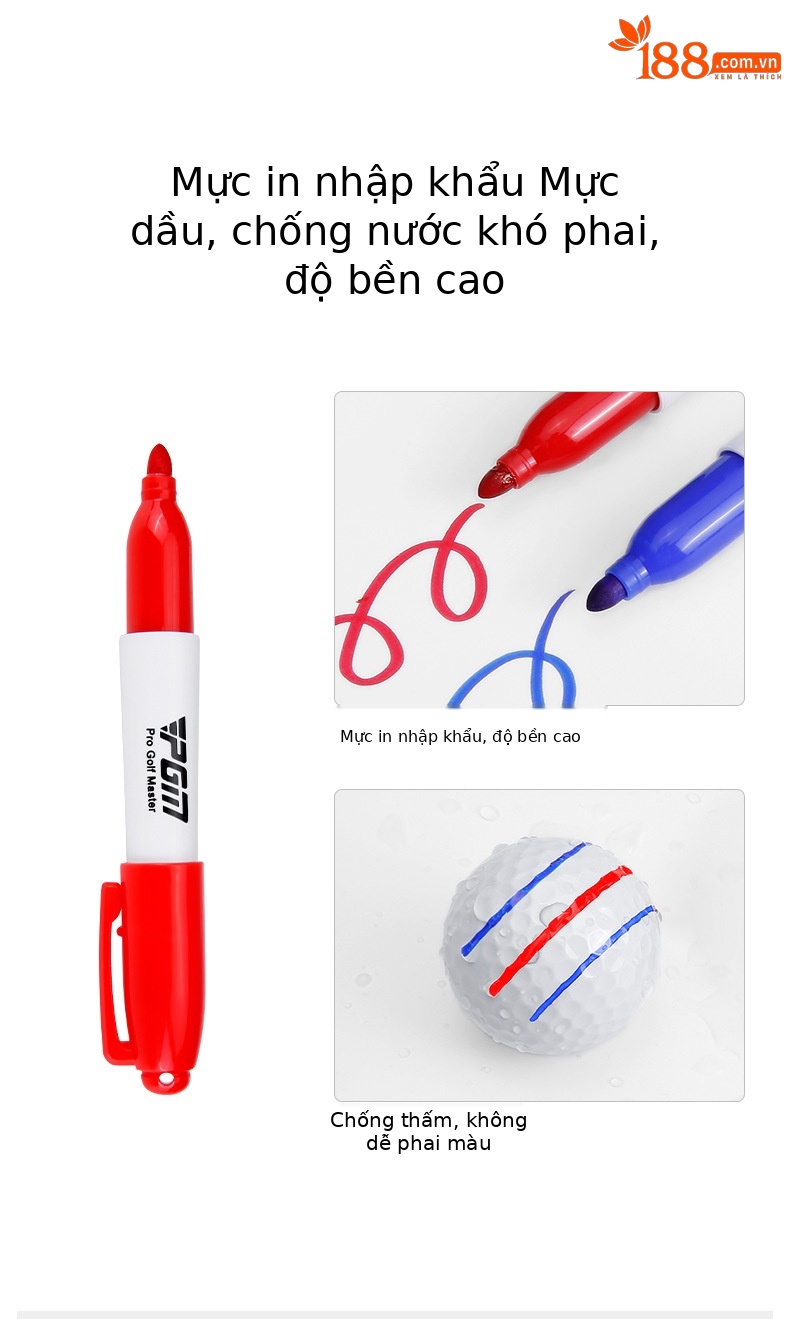 Dụng cụ đánh dấu bóng golf PGM kèm bút vẽ — Máy vẽ đường đơn [không có bút], HXQ002 【Với 2 bút vẽ nguệch ngoạc 】 chi tiết 5