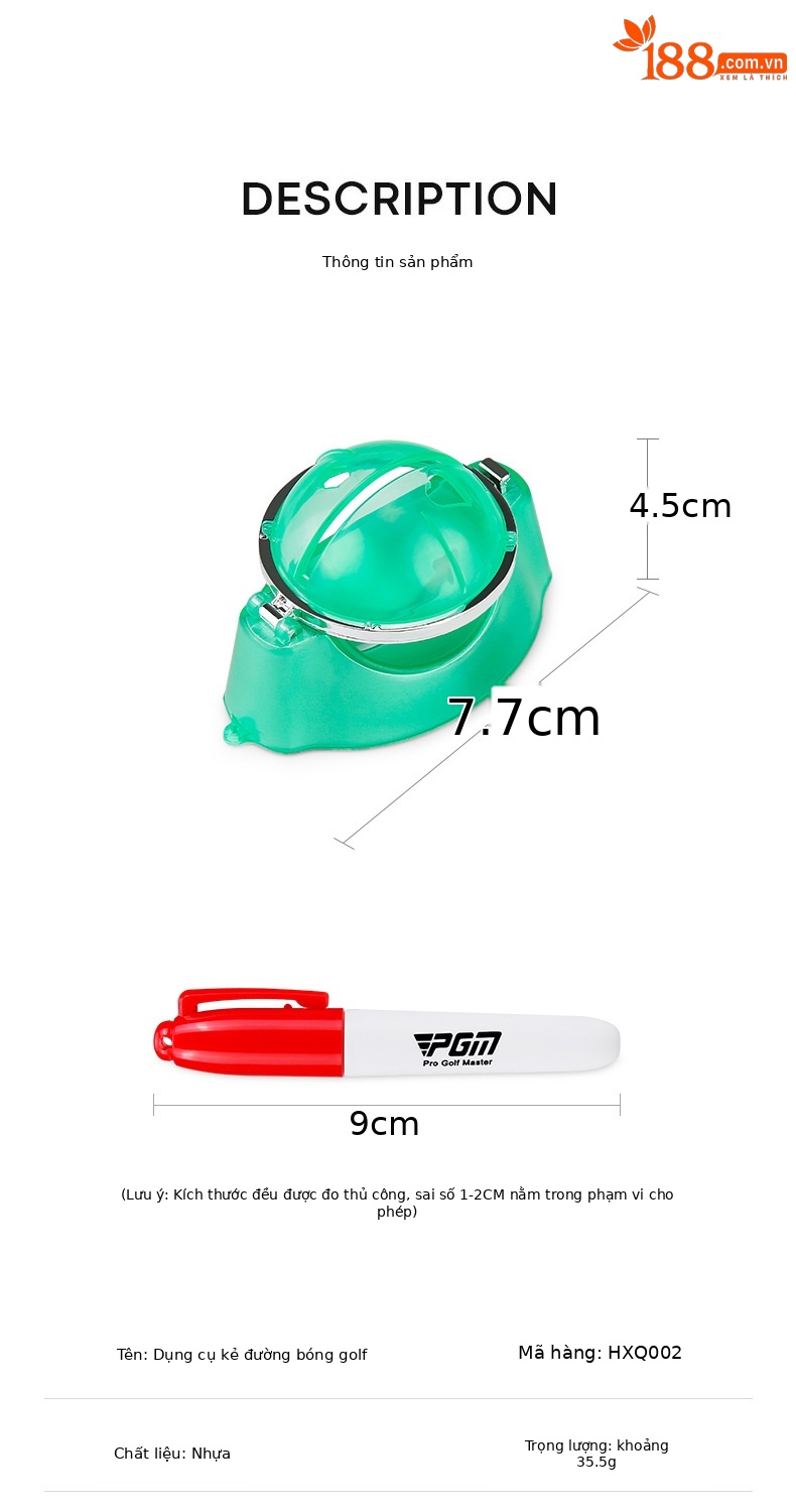 Dụng cụ đánh dấu bóng golf PGM kèm bút vẽ — Máy vẽ đường đơn [không có bút], HXQ002 【Với 2 bút vẽ nguệch ngoạc 】 chi tiết 6