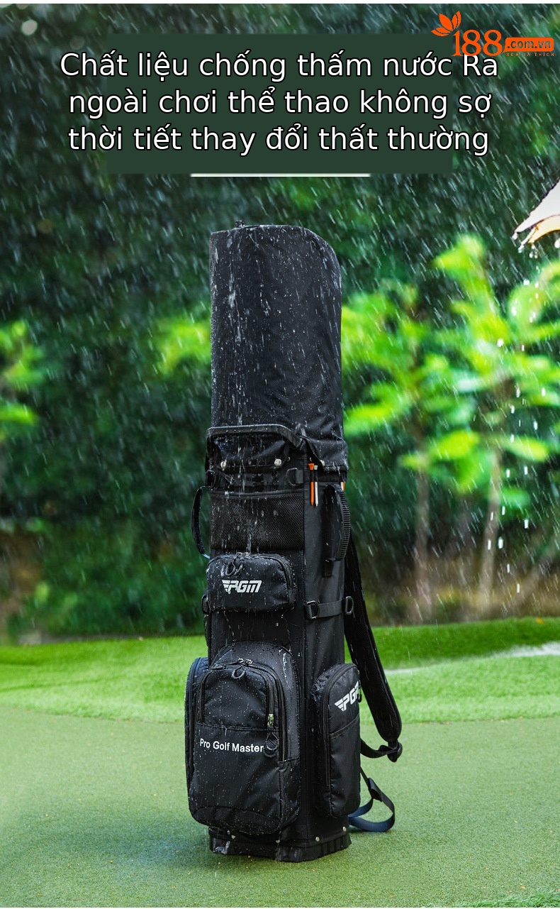 Túi đựng gậy golf PGM đeo vai kiểu ba lô chống nước siêu nhẹ 2kg — QB144-đỏ (vai trở lại), QB144-Màu xanh dương (Ba lô trở lại), QB144-Đen (kiểu ba lô), QB144-Xám (Ba lô trở lại) chi tiết 6