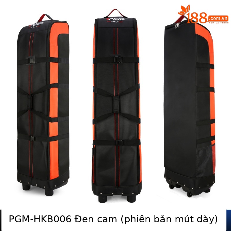 Túi đựng gậy golf PGM hai lớp đế cứng, chống nước, gấp gọn, kích thước 141x38.5x31.5 cm — HKB006 đen và cam (Phiên bản dày), HKB006 đen xanh (phiên bản dày), HKB006 Đen Bạc (phiên bản dày), HKB006 toàn màu đen (Phiên bản dày)