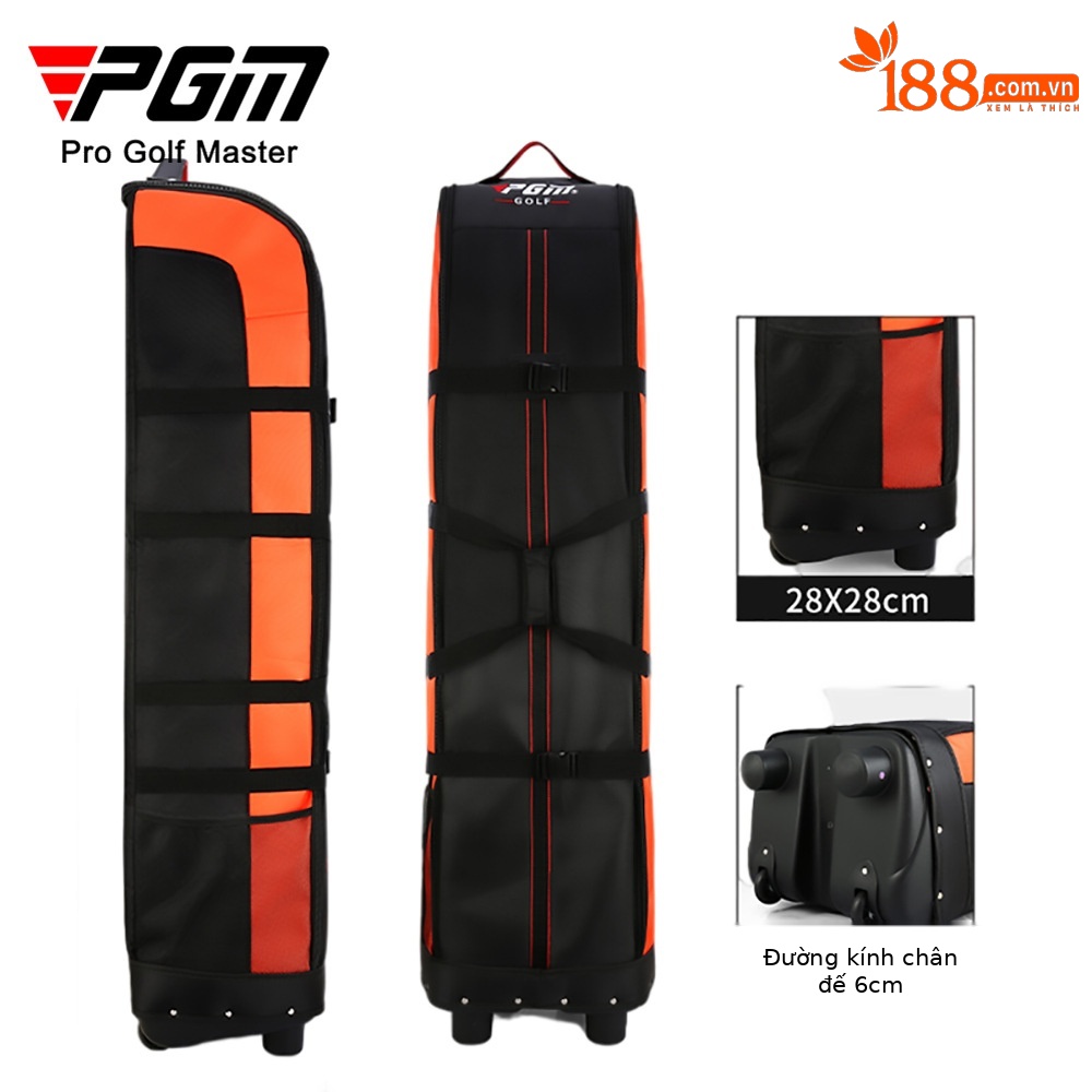 Túi đựng gậy golf PGM hai lớp đế cứng, chống nước, gấp gọn, kích thước 141x38.5x31.5 cm — HKB006 đen và cam (Phiên bản dày), HKB006 đen xanh (phiên bản dày), HKB006 Đen Bạc (phiên bản dày), HKB006 toàn màu đen (Phiên bản dày)