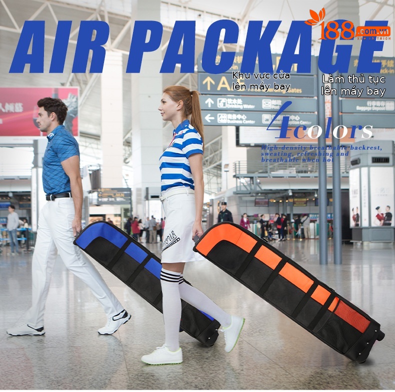 Túi đựng gậy golf PGM hai lớp đế cứng, chống nước, gấp gọn, kích thước 141x38.5x31.5 cm — HKB006 đen và cam (Phiên bản dày), HKB006 đen xanh (phiên bản dày), HKB006 Đen Bạc (phiên bản dày), HKB006 toàn màu đen (Phiên bản dày) chi tiết 3