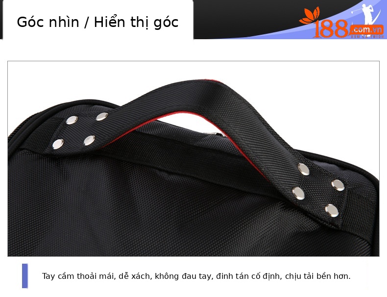 Túi đựng gậy golf PGM hai lớp đế cứng, chống nước, gấp gọn, kích thước 141x38.5x31.5 cm — HKB006 đen và cam (Phiên bản dày), HKB006 đen xanh (phiên bản dày), HKB006 Đen Bạc (phiên bản dày), HKB006 toàn màu đen (Phiên bản dày) chi tiết 13