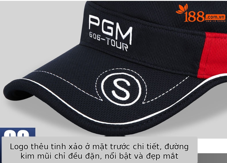 Mũ golf không đỉnh PGM chống nắng thoáng khí mùa hè đa năng — Màu đen, Xanh Navy, Màu trắng, Màu đỏ chi tiết 9