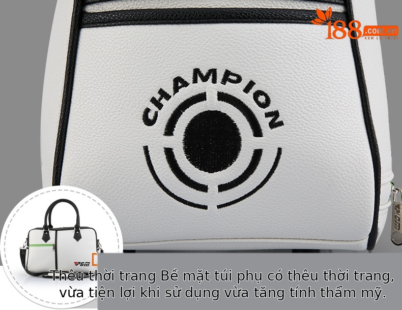 Túi đựng quần áo golf PGM dung tích lớn, chất liệu PU chống nước, có ngăn giày riêng, kích thước 46×22×28 cm — YWB017-Màu đen, YWB017-màu trắng, YWB017-màu cam, YWB017-màu xanh đậm chi tiết 24