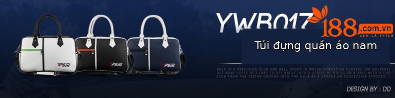 Túi đựng quần áo golf PGM dung tích lớn, chất liệu PU chống nước, có ngăn giày riêng, kích thước 46×22×28 cm — YWB017-Màu đen, YWB017-màu trắng, YWB017-màu cam, YWB017-màu xanh đậm chi tiết 26