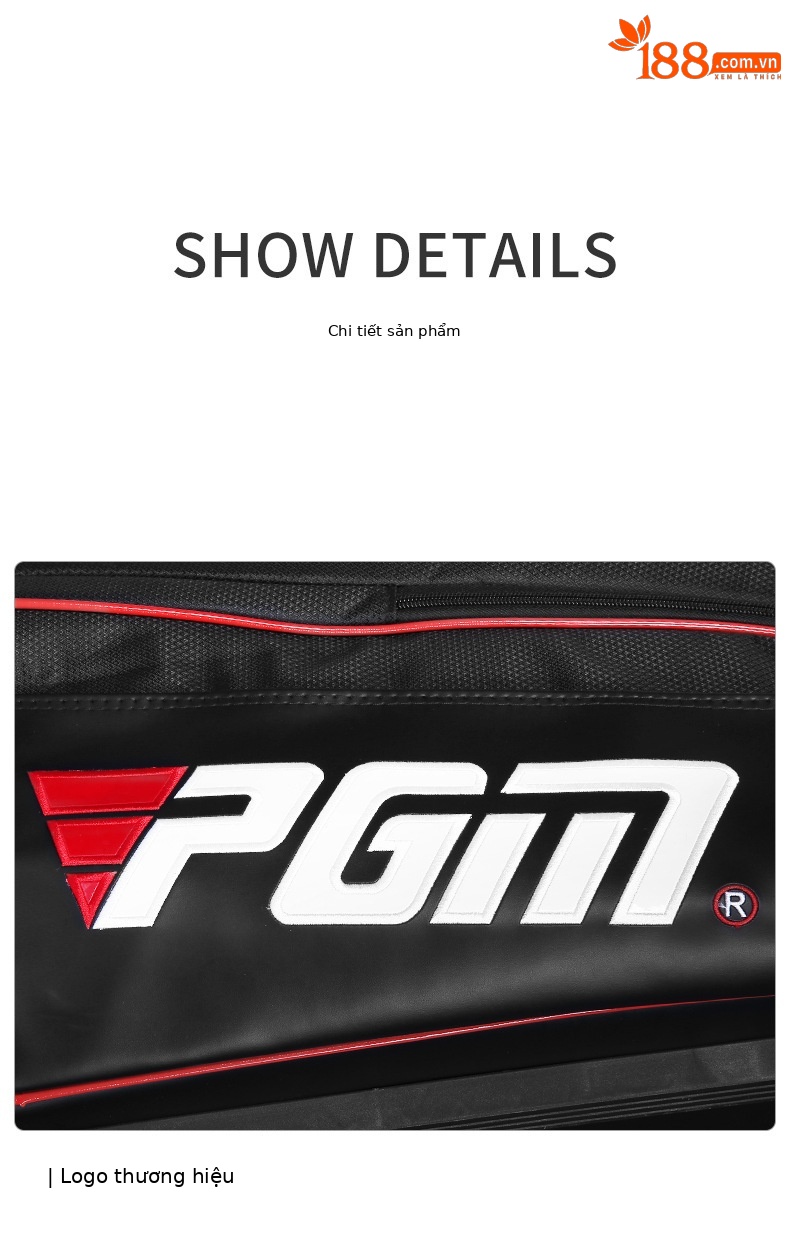 Túi vận chuyển golf PGM chống nước dày dặn, có bánh kéo gập gọn — HKB008-Túi hàng không dày không thấm nước màu đen chi tiết 17