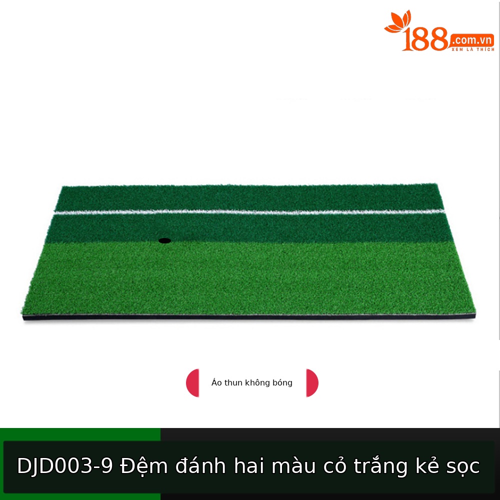 Thảm tập golf mini PGM cỏ hai màu 30x60cm dùng trong nhà — Thảm cỏ hai màu có dây trắng [TEE không có bóng], Thảm cỏ hai màu với dây trắng
