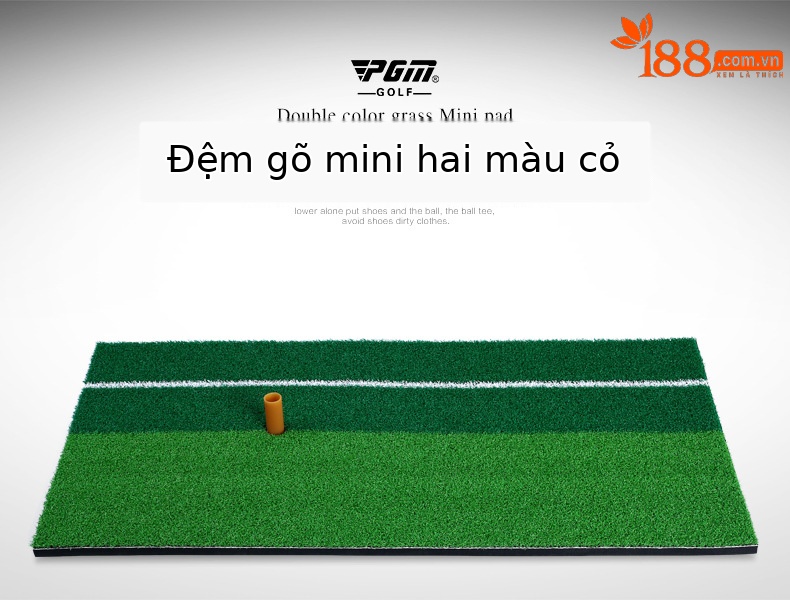 Thảm tập golf mini PGM cỏ hai màu 30x60cm dùng trong nhà — Thảm cỏ hai màu có dây trắng [TEE không có bóng], Thảm cỏ hai màu với dây trắng chi tiết 9