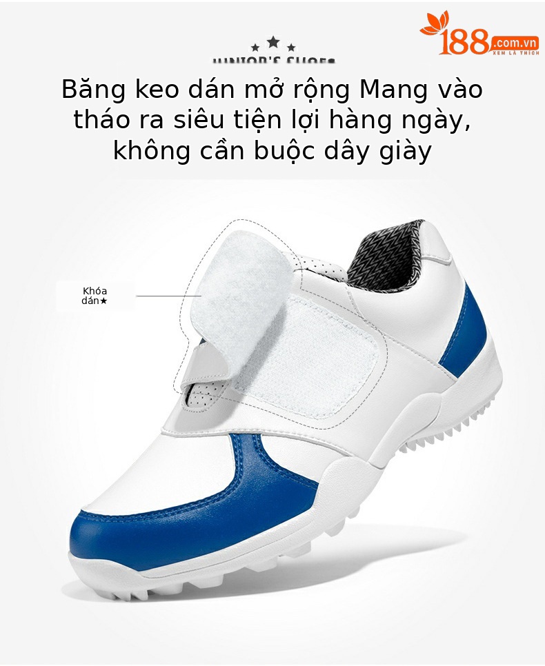 Giày golf trẻ em PGM – giày thể thao thoáng khí cho bé trai và bé gái — Trắng Xanh lục huỳnh quang, Màu hồng trắng, Màu xanh lam trắng chi tiết 5