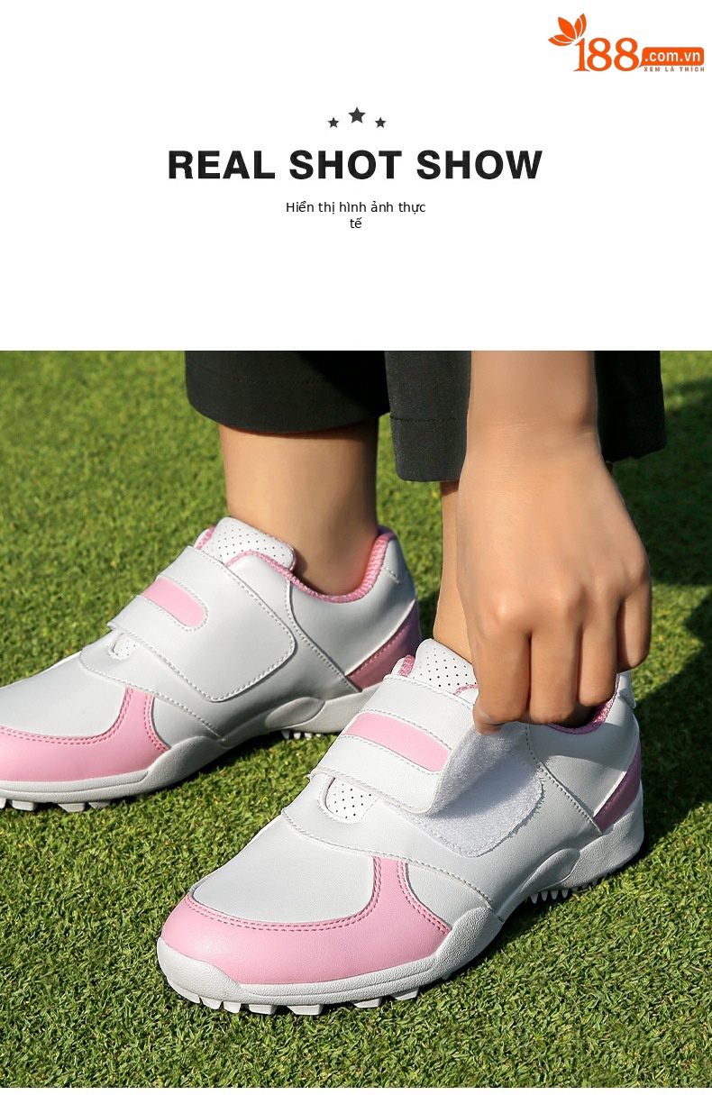 Giày golf trẻ em PGM – giày thể thao thoáng khí cho bé trai và bé gái — Trắng Xanh lục huỳnh quang, Màu hồng trắng, Màu xanh lam trắng chi tiết 8