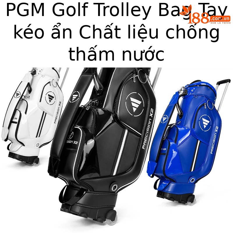 Túi golf kéo PGM QB029 chứa 13 gậy, chất liệu PU cao cấp, có bánh xe và tay kéo — Qb029-túi bóng kéo Mới [màu đen], Qb029-túi bóng kéo Mới [màu trắng], Qb029-túi bóng kéo Mới [màu xanh lam]