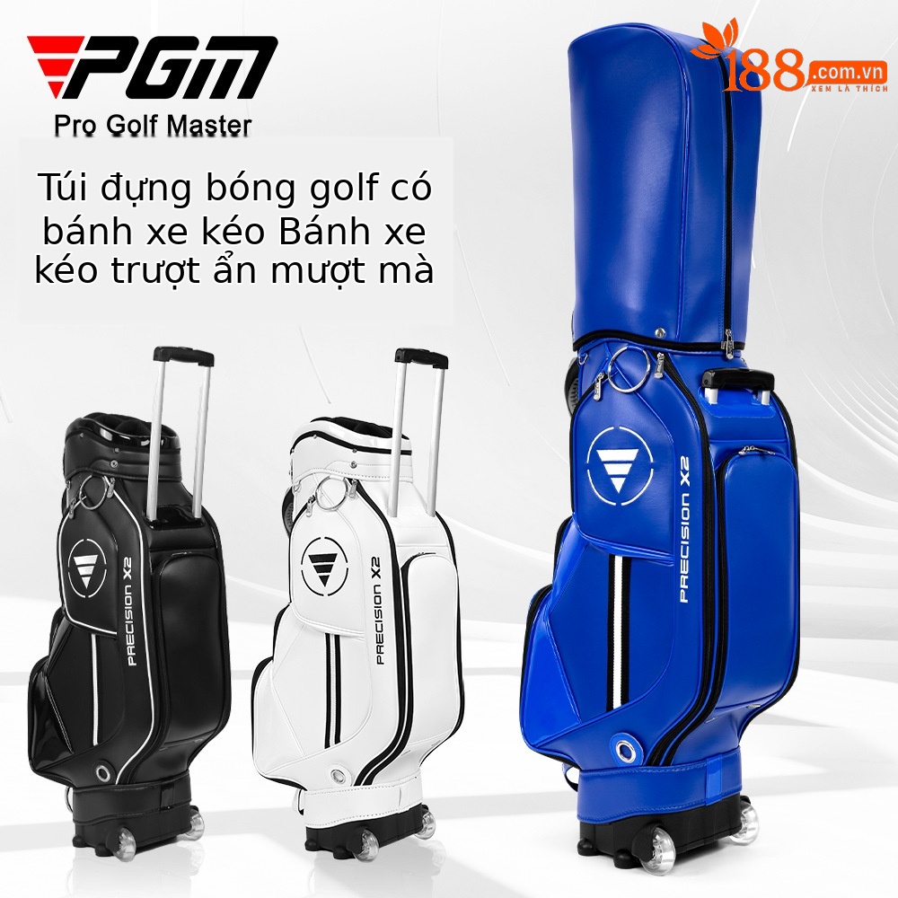Túi golf kéo PGM QB029 chứa 13 gậy, chất liệu PU cao cấp, có bánh xe và tay kéo — Qb029-túi bóng kéo Mới [màu đen], Qb029-túi bóng kéo Mới [màu trắng], Qb029-túi bóng kéo Mới [màu xanh lam]