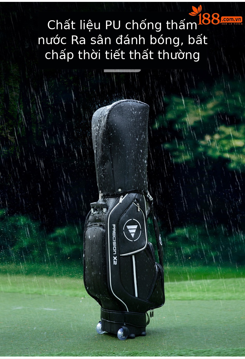 Túi golf kéo PGM QB029 chứa 13 gậy, chất liệu PU cao cấp, có bánh xe và tay kéo — Qb029-túi bóng kéo Mới [màu đen], Qb029-túi bóng kéo Mới [màu trắng], Qb029-túi bóng kéo Mới [màu xanh lam] chi tiết 6