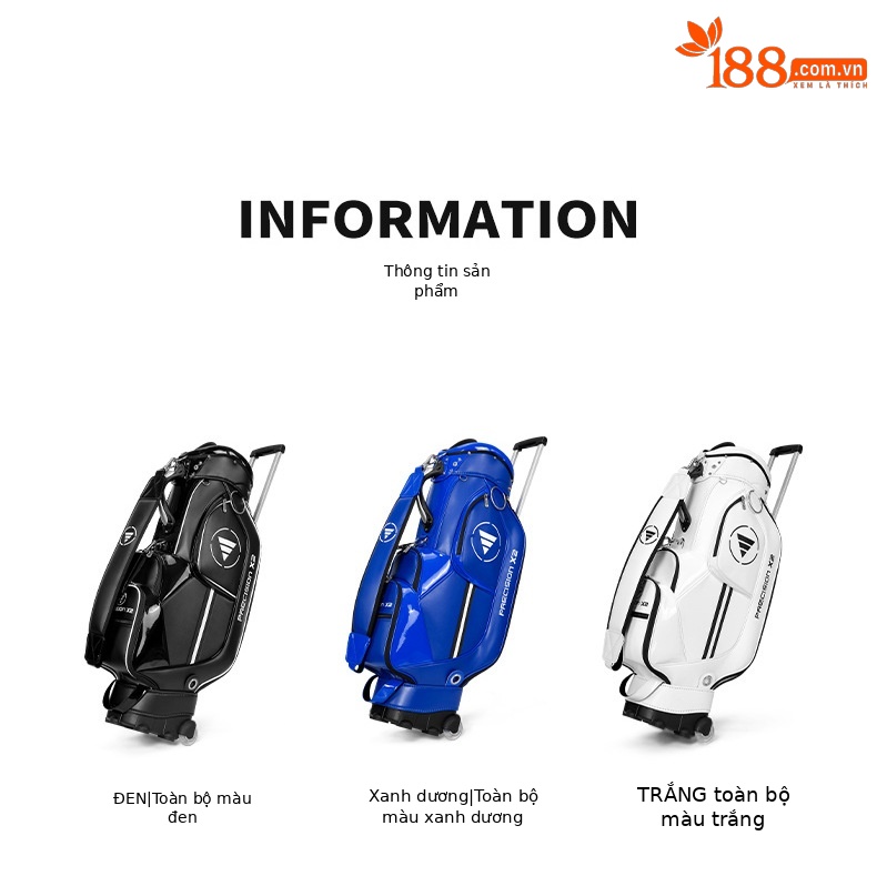 Túi golf kéo PGM QB029 chứa 13 gậy, chất liệu PU cao cấp, có bánh xe và tay kéo — Qb029-túi bóng kéo Mới [màu đen], Qb029-túi bóng kéo Mới [màu trắng], Qb029-túi bóng kéo Mới [màu xanh lam] chi tiết 8
