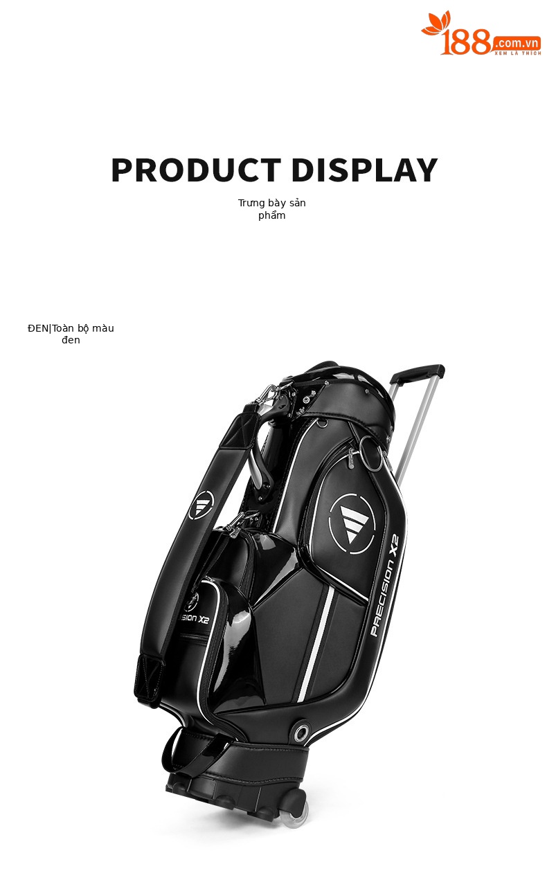 Túi golf kéo PGM QB029 chứa 13 gậy, chất liệu PU cao cấp, có bánh xe và tay kéo — Qb029-túi bóng kéo Mới [màu đen], Qb029-túi bóng kéo Mới [màu trắng], Qb029-túi bóng kéo Mới [màu xanh lam] chi tiết 22
