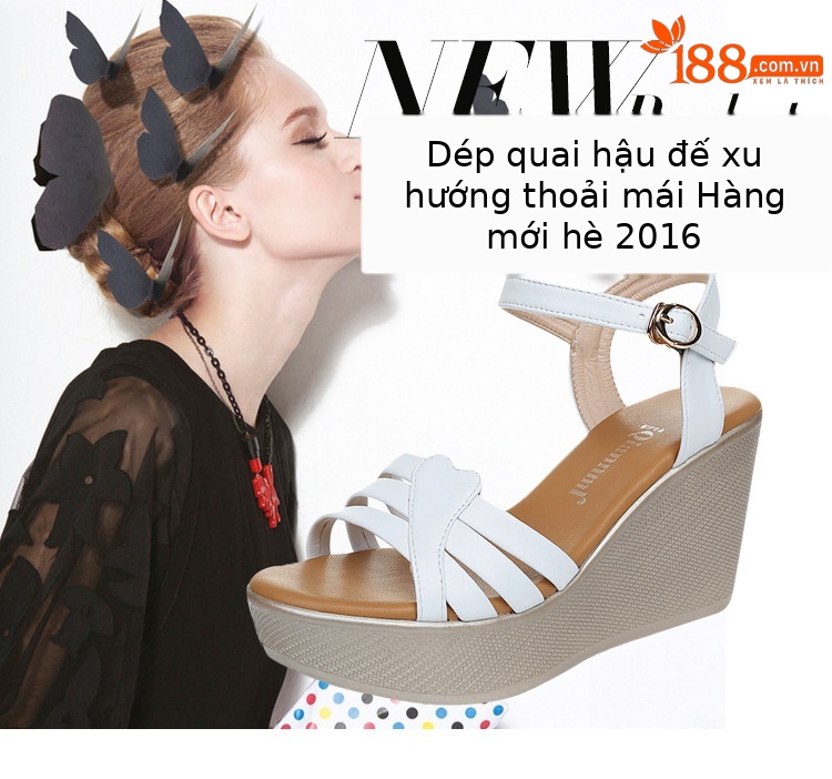 Dép nữ đế xuồng mùa hè 2025, đế dày platform, mũi hở, gót 9 cm — Màu đen, Xanh táo, Màu trắng, Màu đỏ chi tiết 1